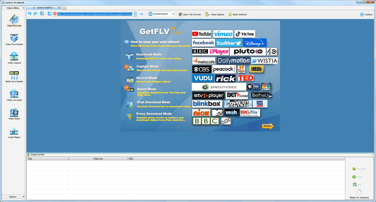 GetFLV interface