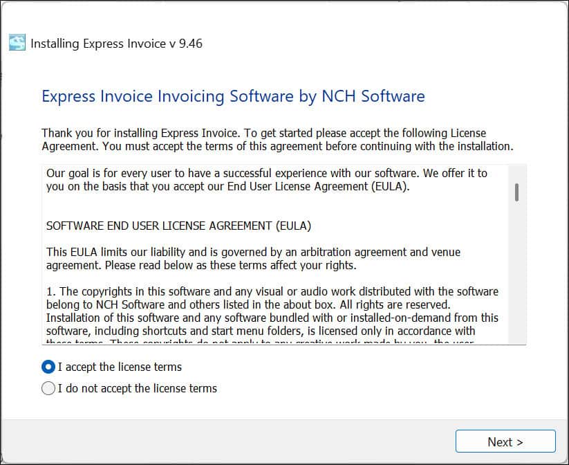 Installing Express Invoice