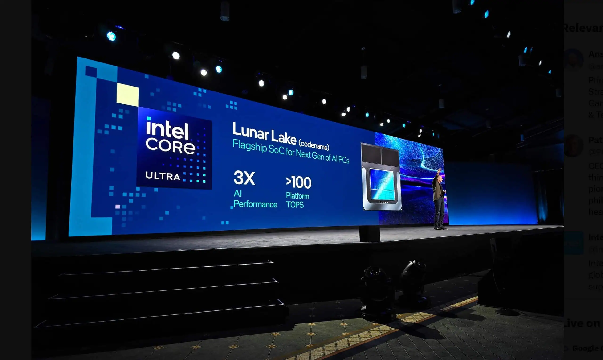 Intel Lunar Lake AI suorituskyky 100 TOPS