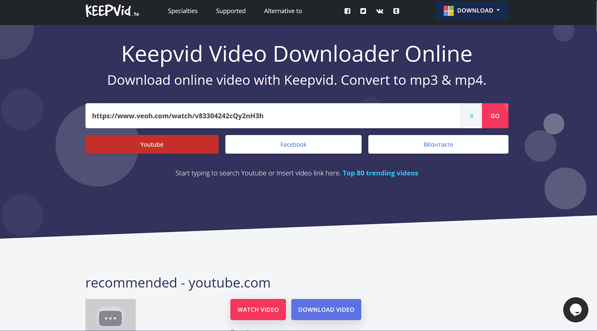 keepvid veoh downloader