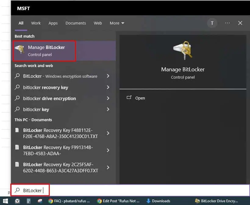 Manage BitLocker