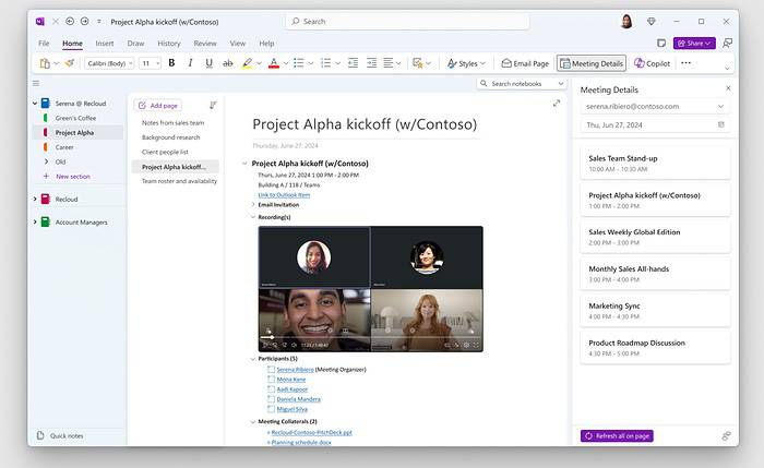 Microsoft rolling out revamped Meeting Details experience in OneNote ...