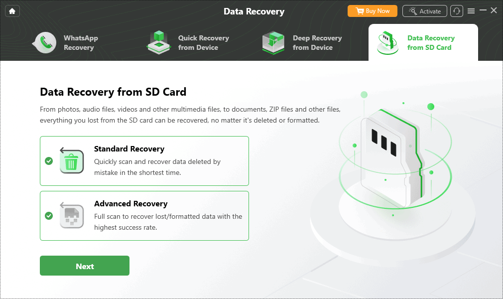 SD card data recovery module