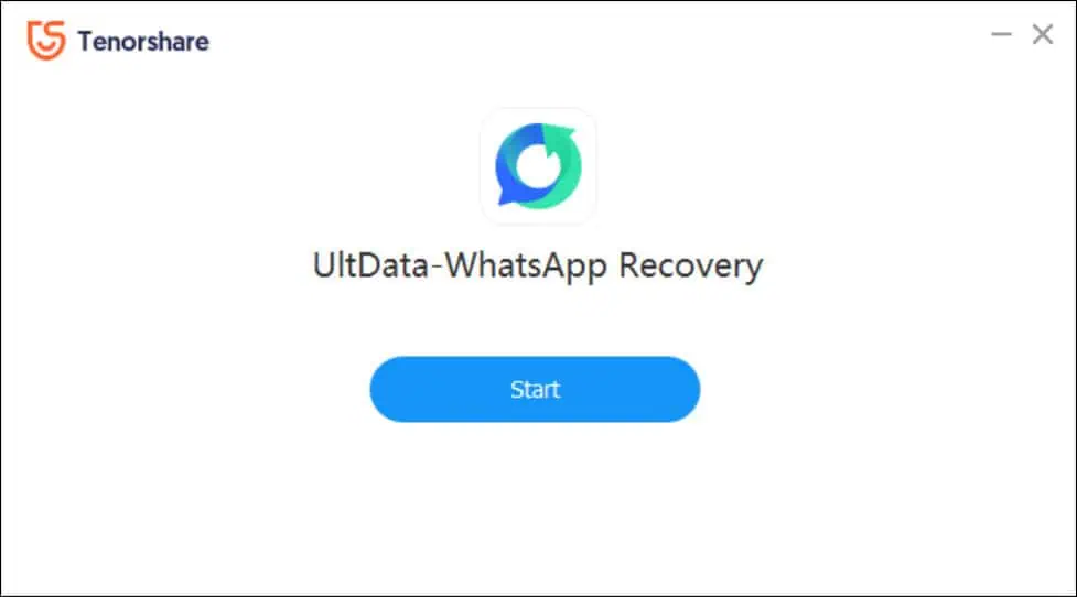 Start WhatsApp Recovery tool