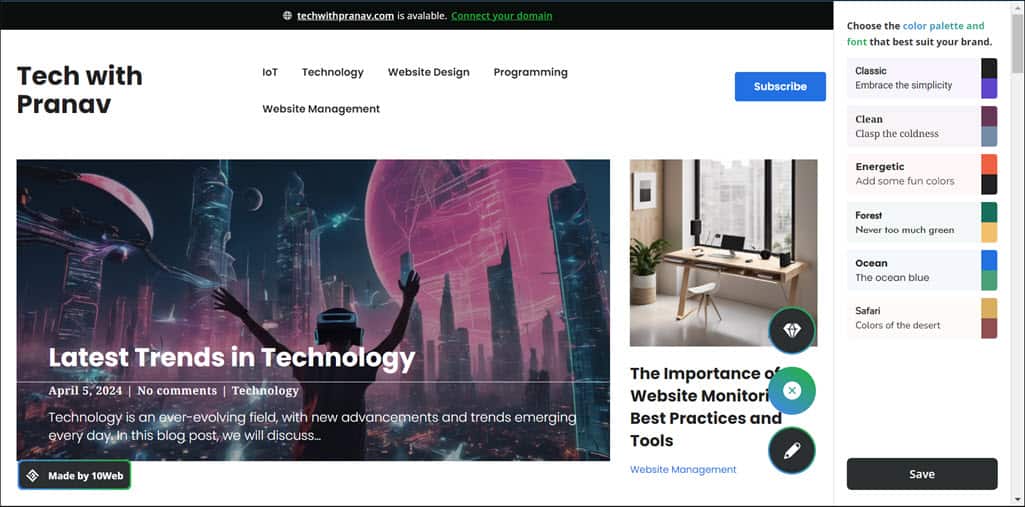 Tech Website created by 10Web
