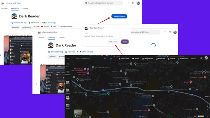 Google Maps dark mode windows 10