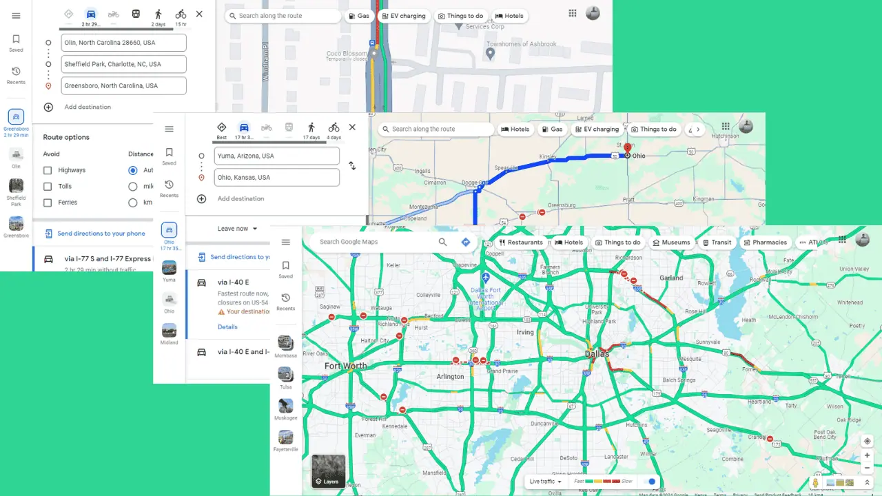 Symboly silnic v Mapách Google