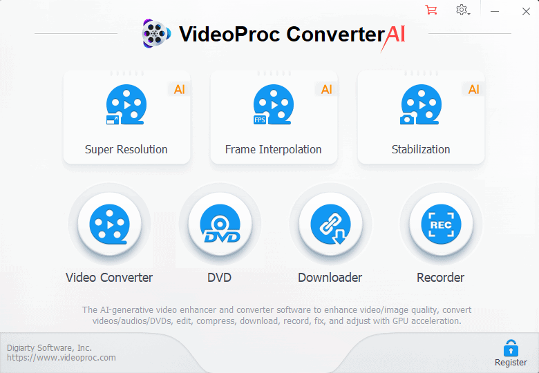 VideoProc Converter AI interface