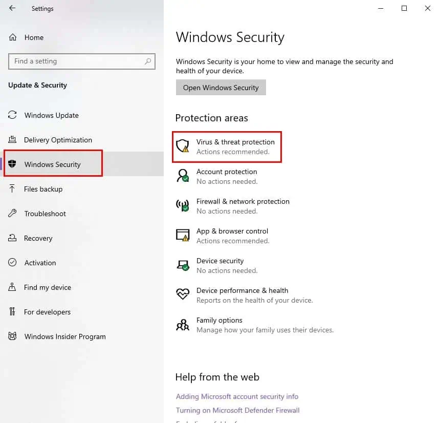 Windows Güvenlik