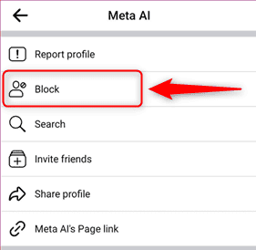 blocking meta ai profile on facebook