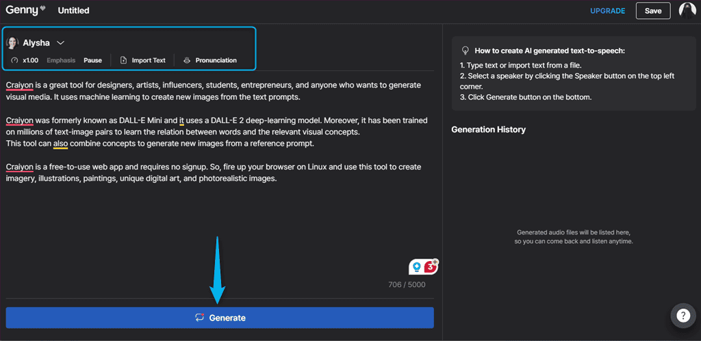 generating voiceover in lovo ai