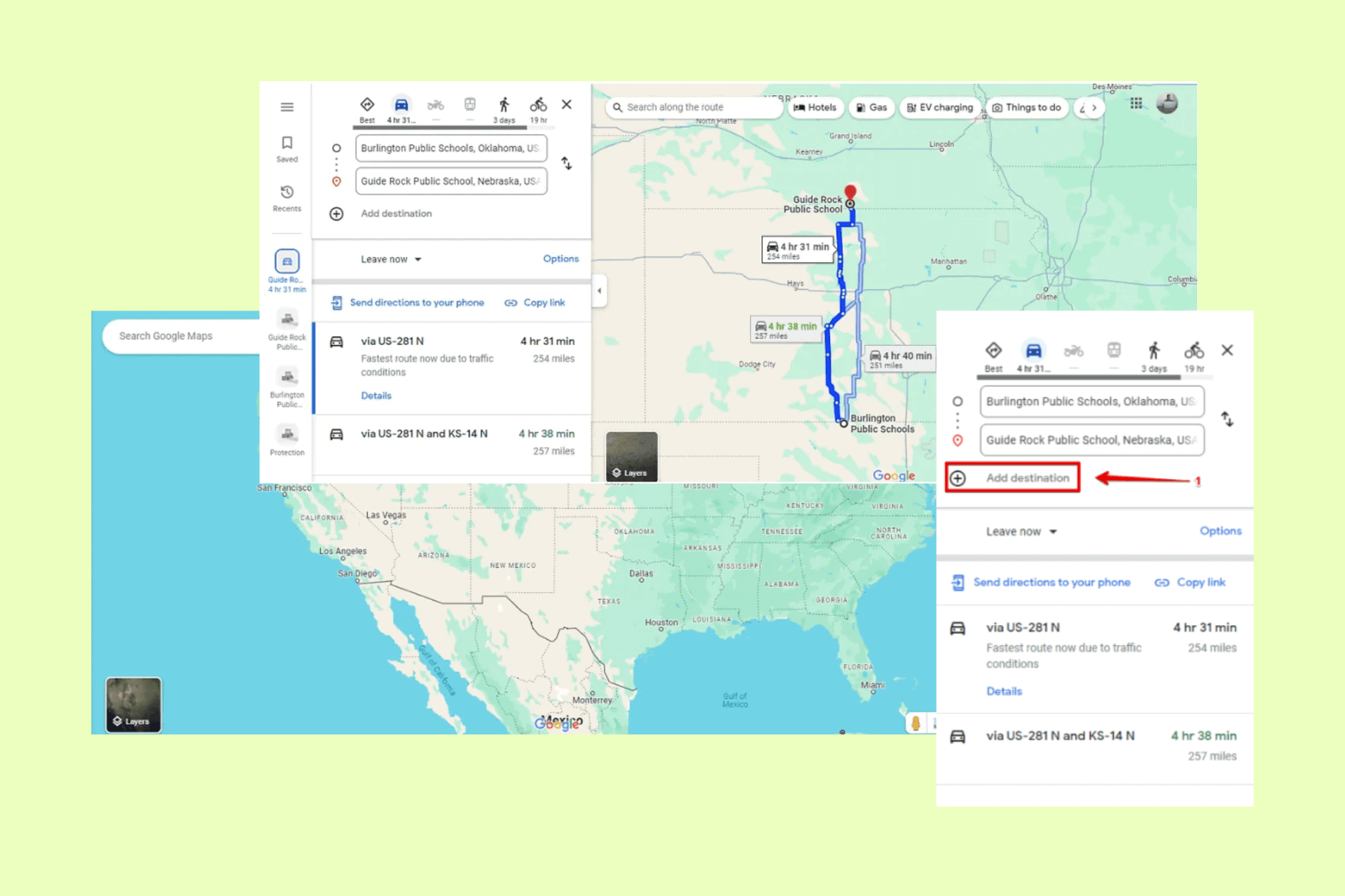 google maps miles per state