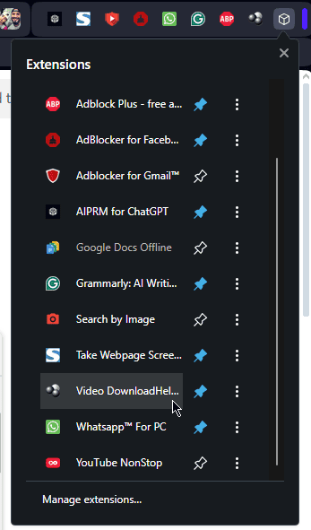 Video DownloadHelper extension added