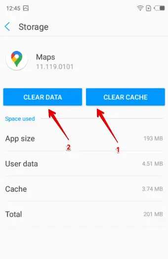 Clear data and cache