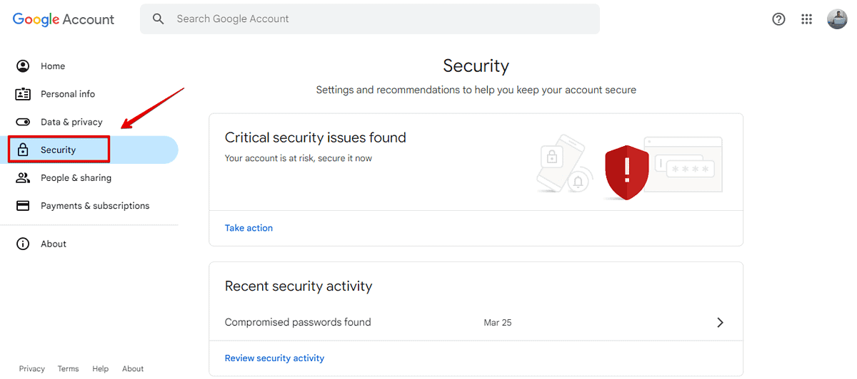 Google account Security