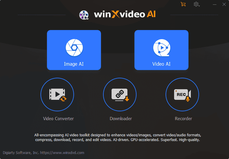 WinX Video AI interface
