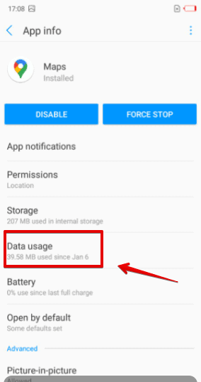 Data usage