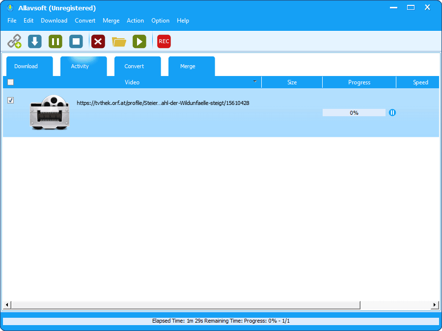 Allavsoft Downloader downloading