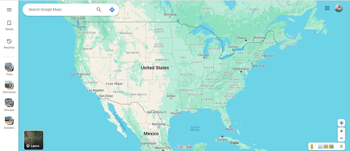 Google Maps browser version