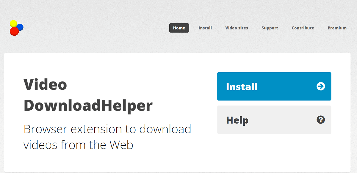 Video DownloadHelper webpage