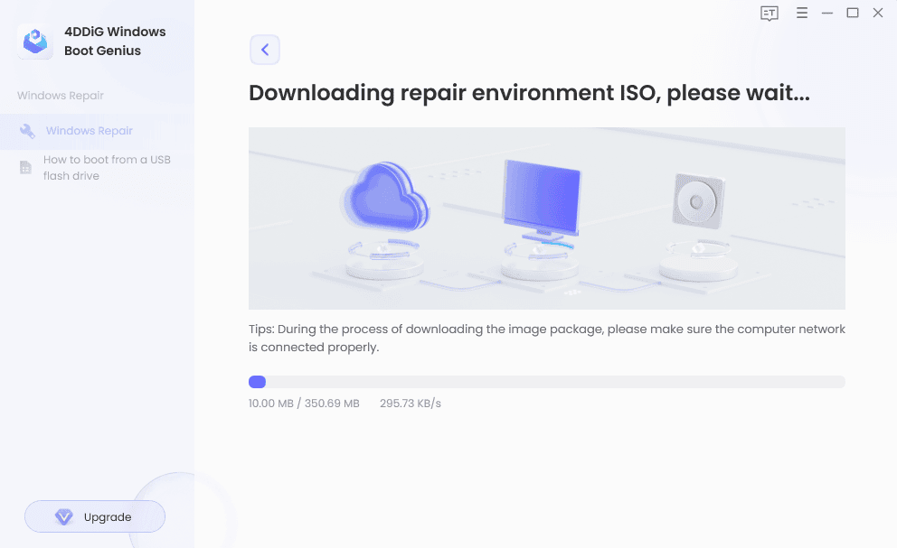 Download repair environment ISO