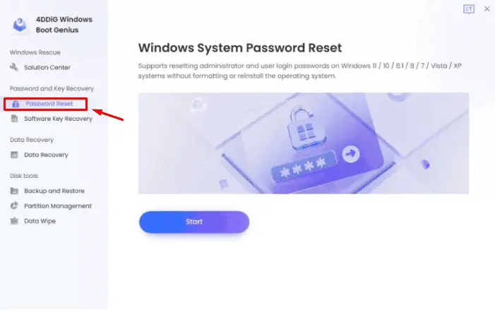 Windows system password reset