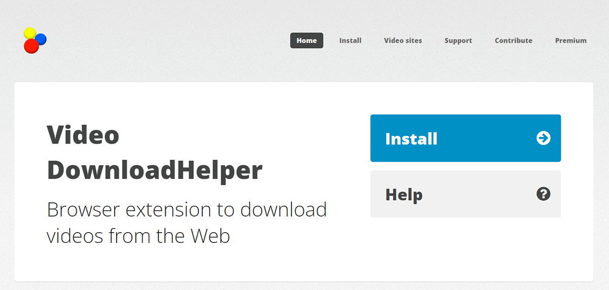 Video DownloadHelper webpage