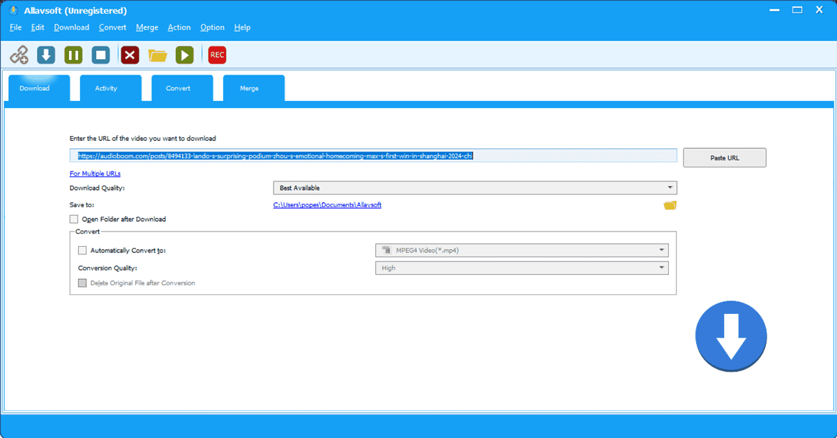 Allavsoft Downloader with link