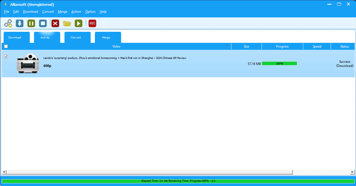 Allavsoft Downloader downloaded