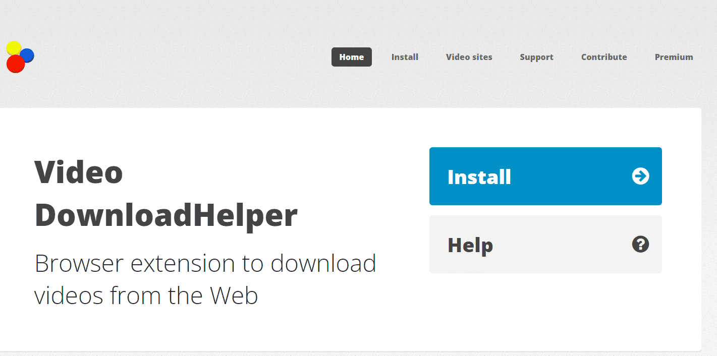 Video DownloadHelper website