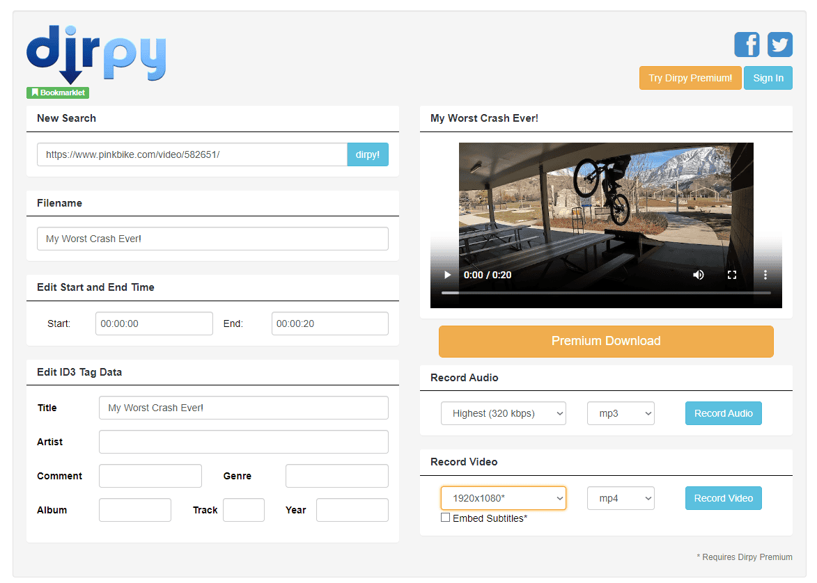 Dirpy download customization