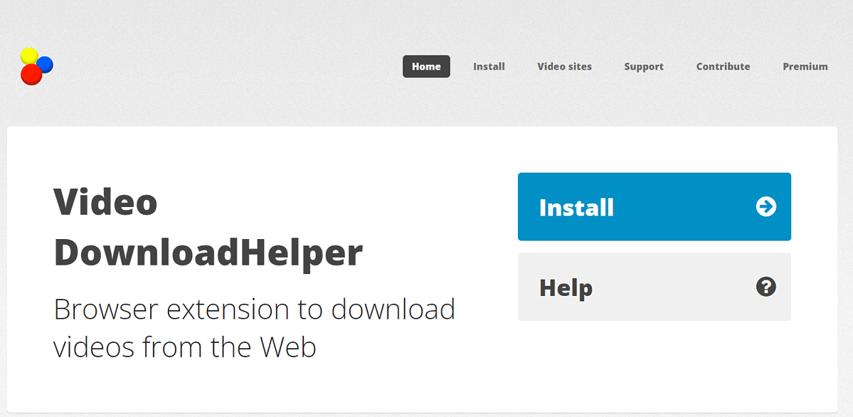 Video DownloadHelper interface