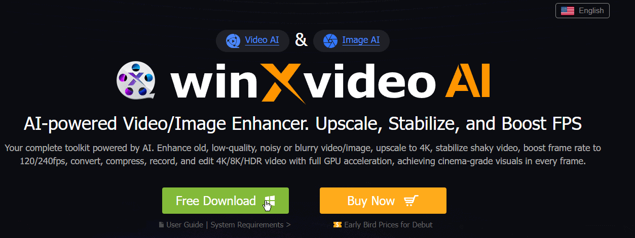 WinX Video AI download page