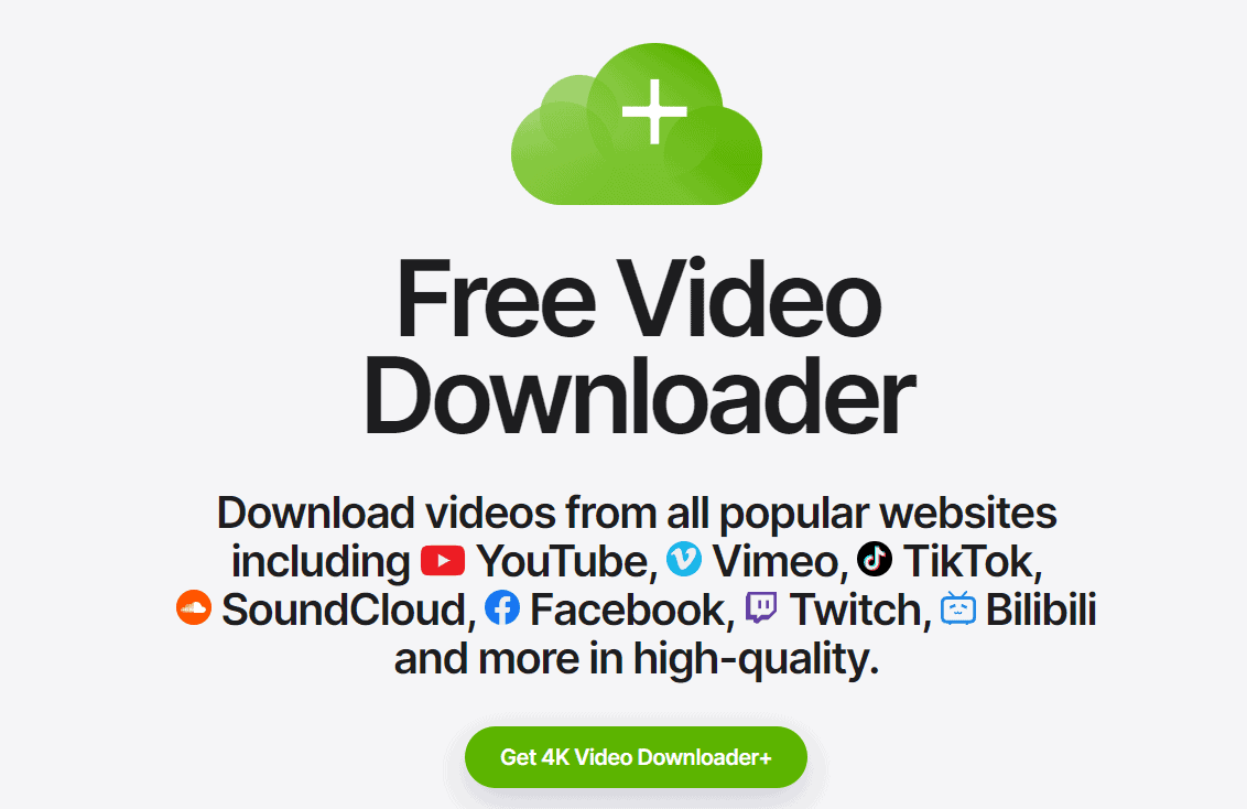 4K Video Downloader webpage