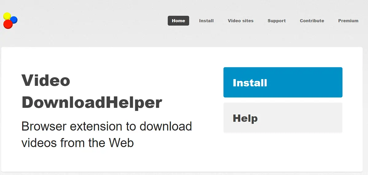 Video DownloadHelper website