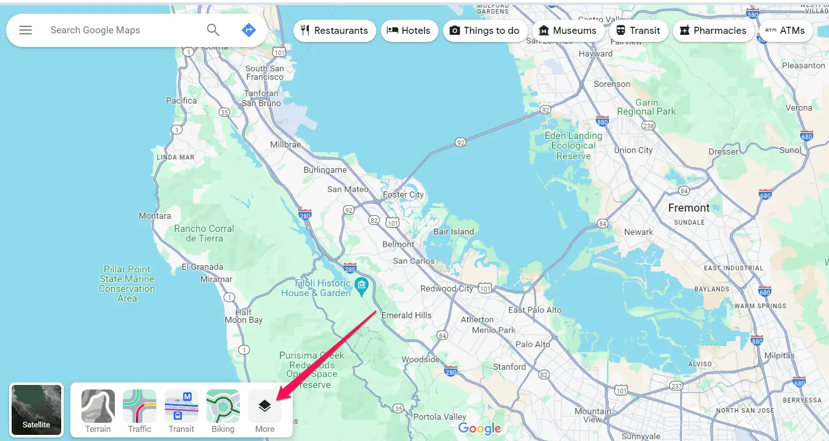 Switching layers in Google Maps