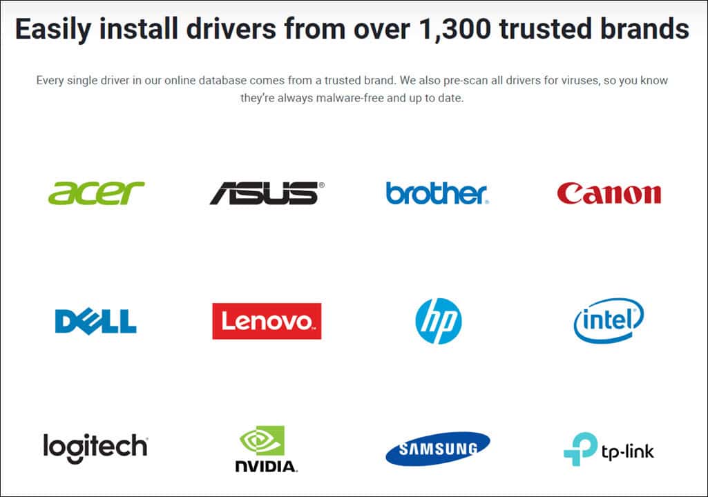 AVG Driver Updater supports 1300 brands