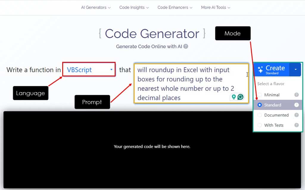 Code Generator example