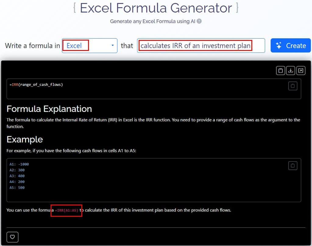 Excel Formula Generator