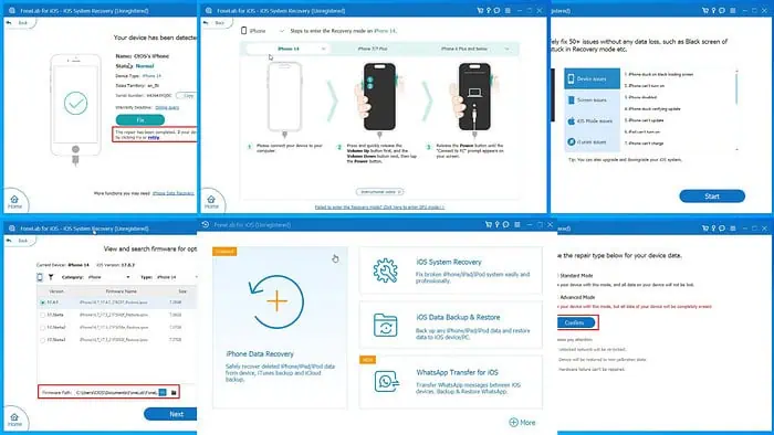 FoneLab iOS -järjestelmän palautuksen tarkistus