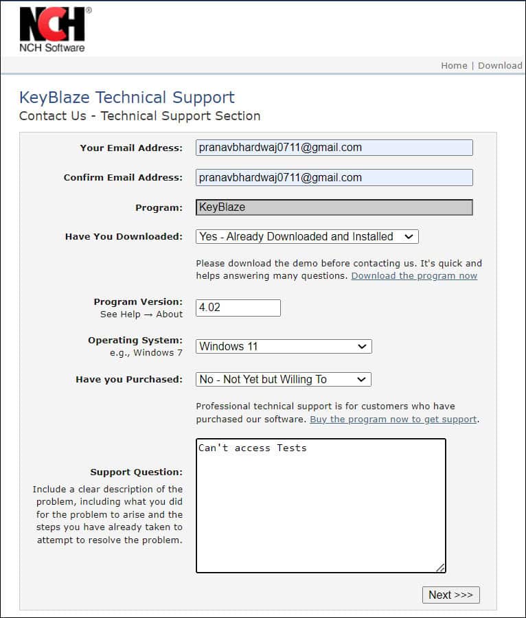 KeyBlaze Technical Support