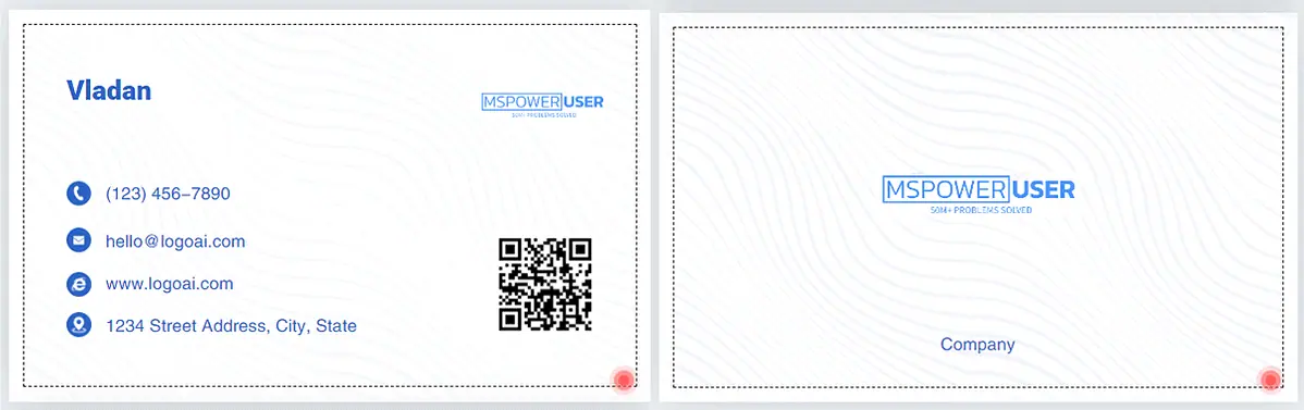 Logo AI business card sample