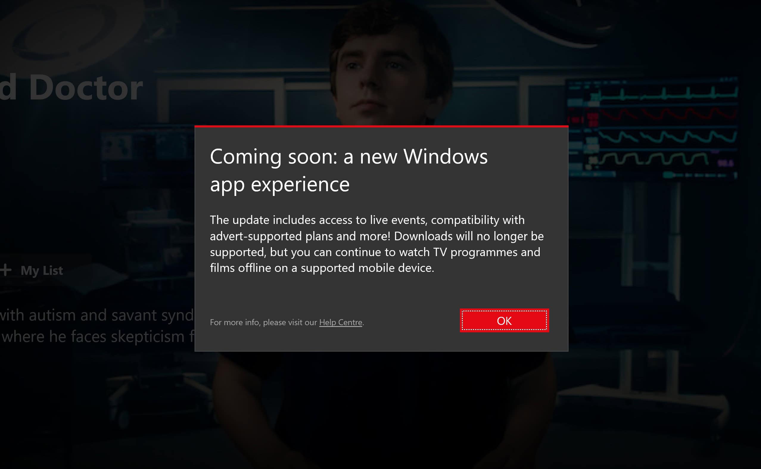 Aplikace Netflix pro Windows