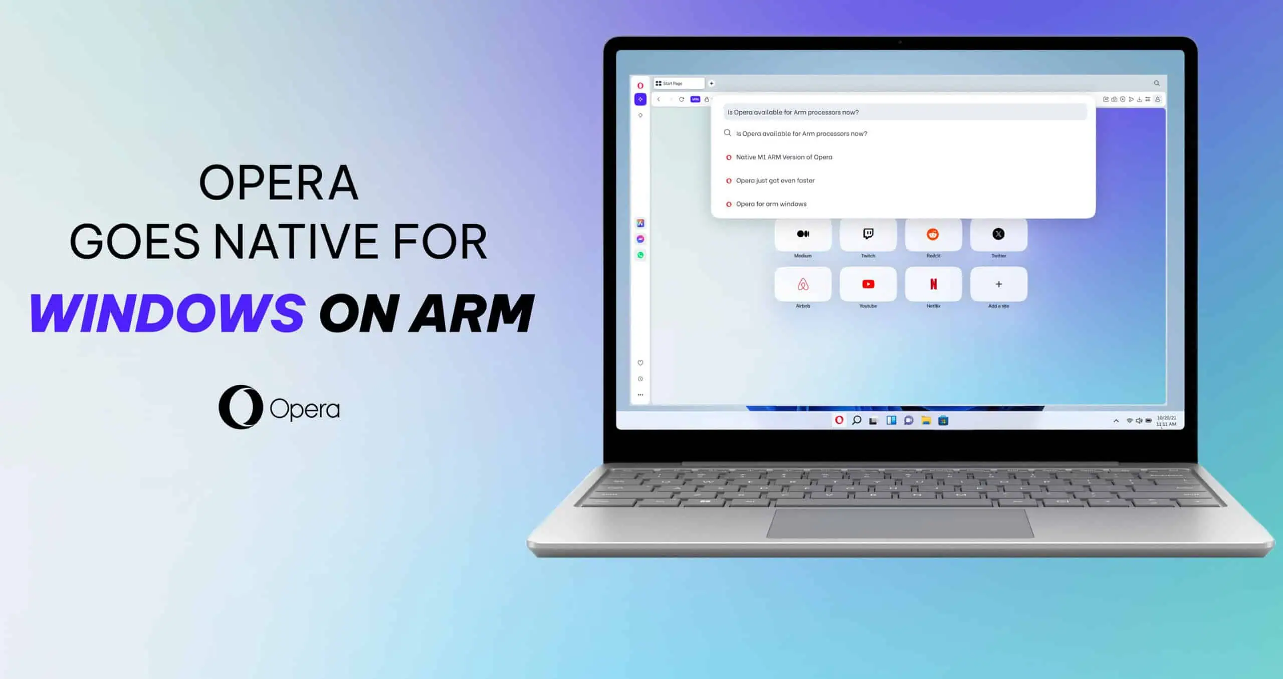 Opera Windows en ARM