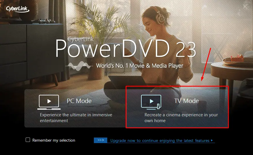 PowerDVD 23 TV Mode