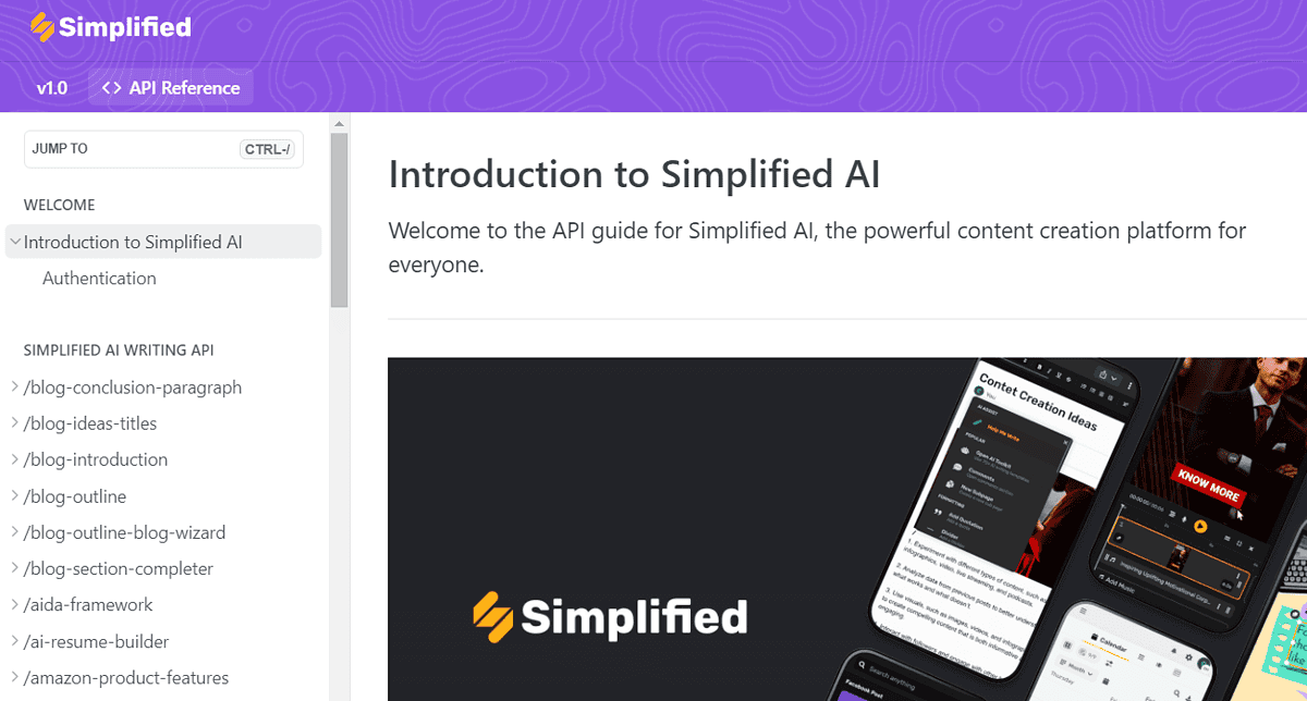 Simplified AI Writer API