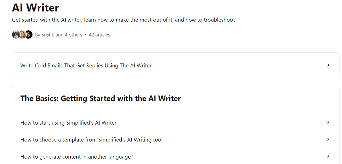 Simplified AI Writer learning resources