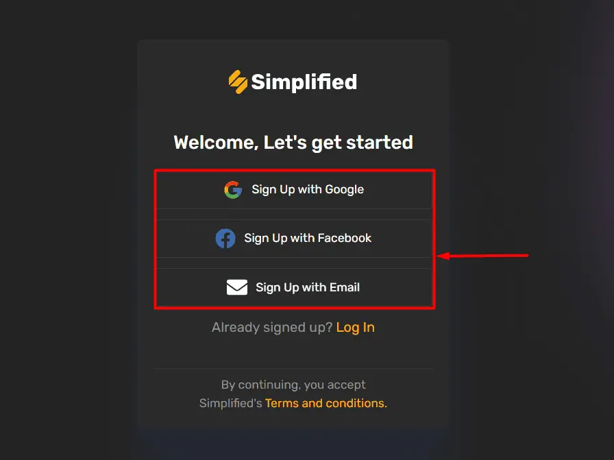 Simplified AI Writer tutorial registration