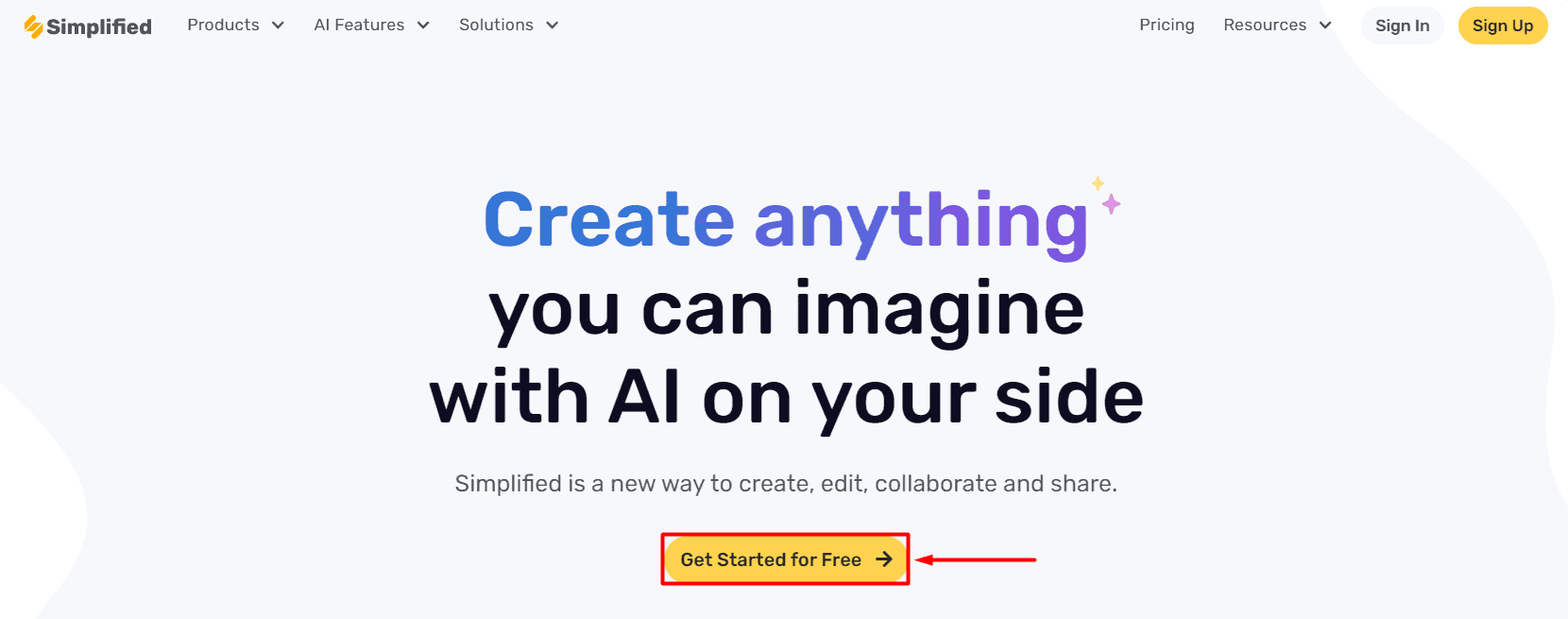 Simplified AI Writer tutorial start for free
