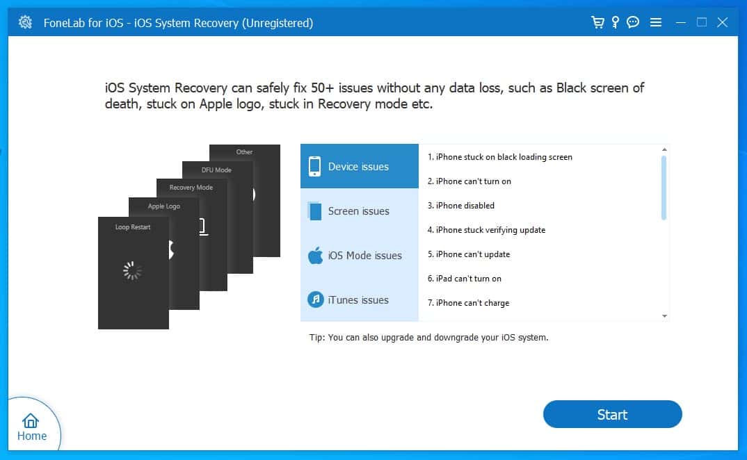 Supported iOS System Recovery Issues